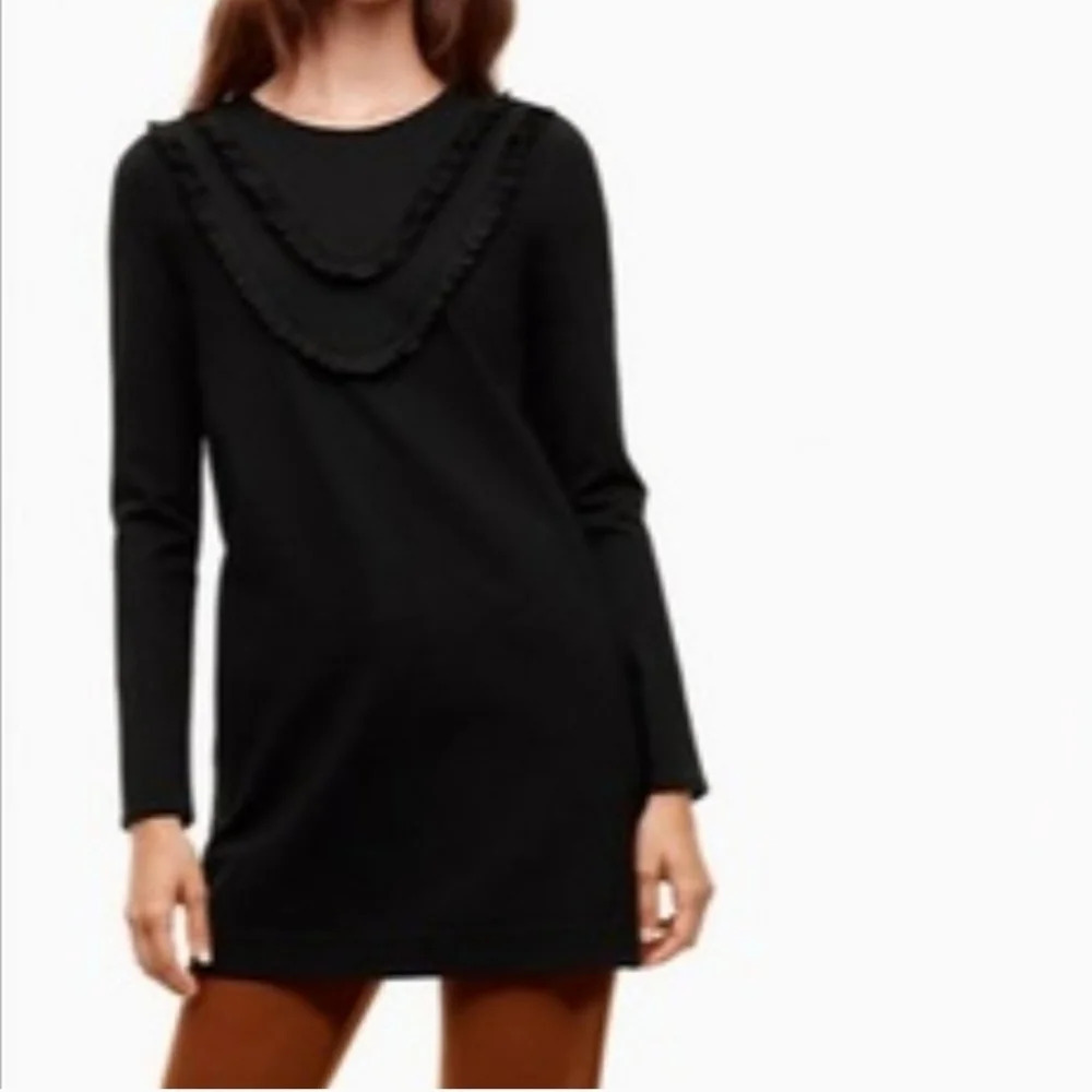 Sunday Best Aritzia Eliza Long Sleeve Ponte Ruffle Dress - Picture 2 of 11